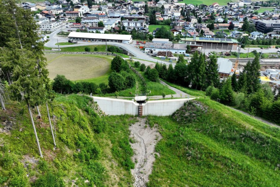 Wildbachsperre Ortbeton (Luftaufnahme)