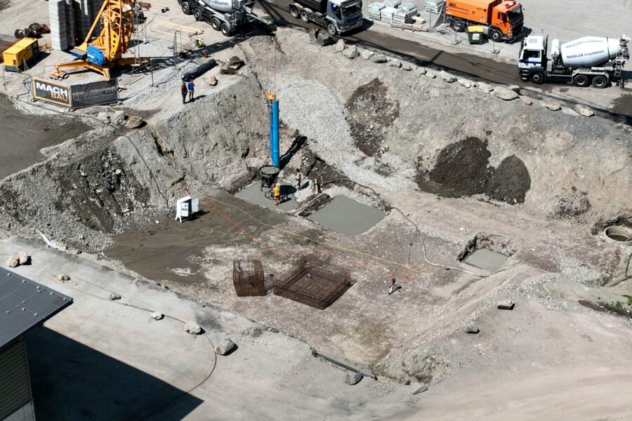 Tiefbau-Baustelle (Luftaufnahme)