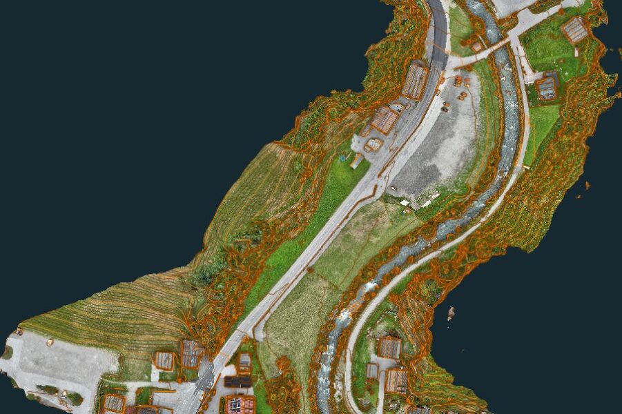 Orthophoto mit Isolinien
