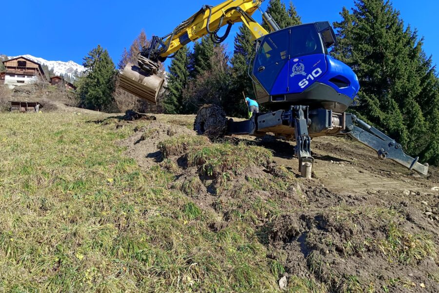 Montagearbeiten im alpinen Gelände